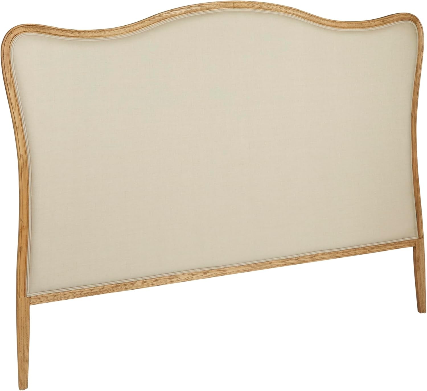Elegant Oak And Linen King Size Headboard For Bedrooms