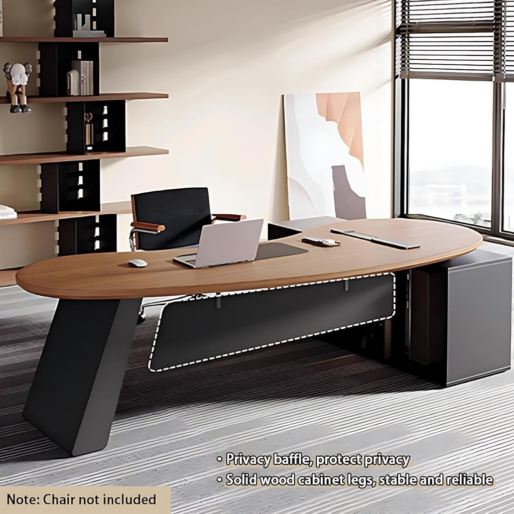 Spacious L Shaped Executive Desk With Side Storage System-4