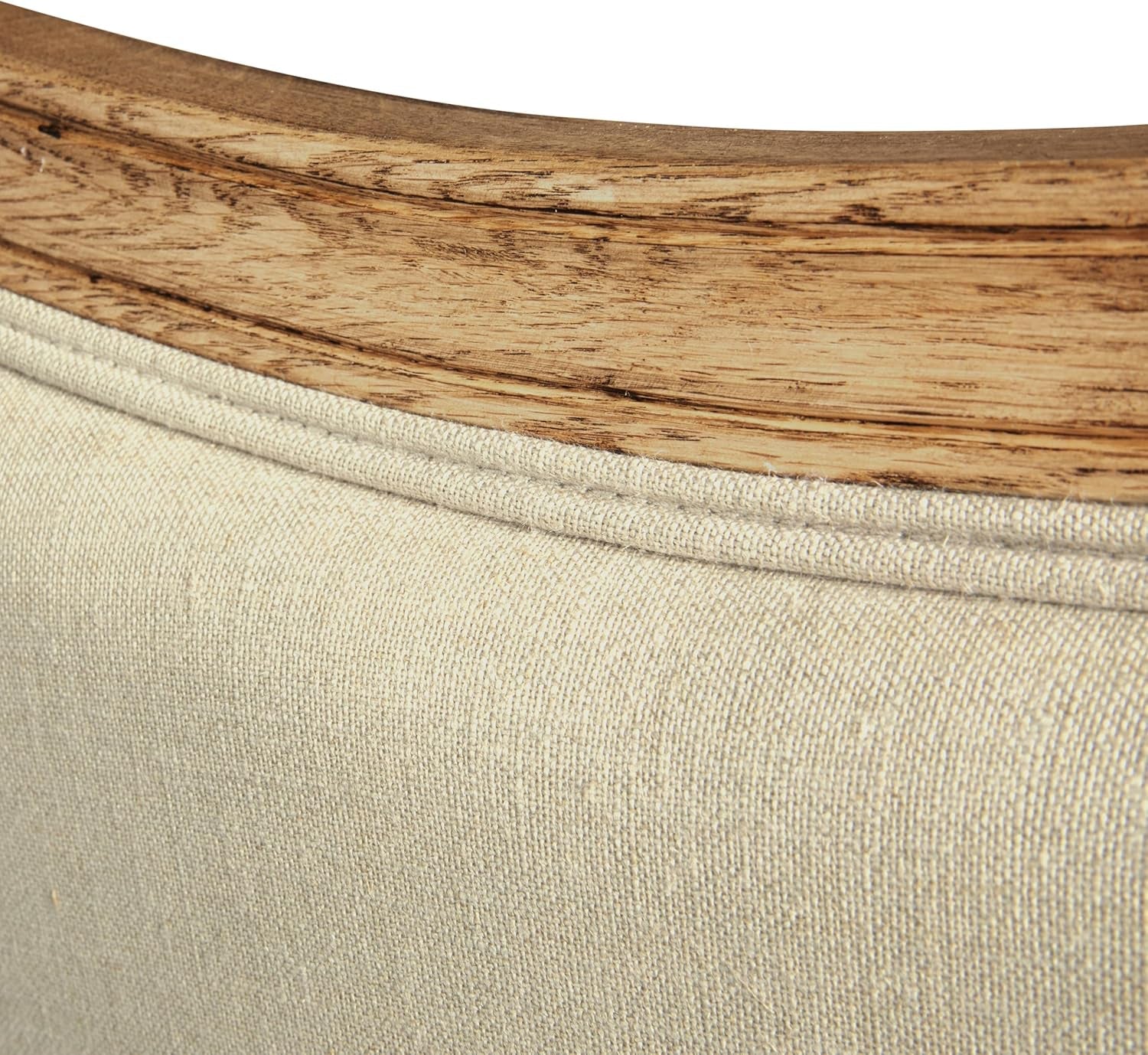 Elegant Oak And Linen King Size Headboard For Bedrooms