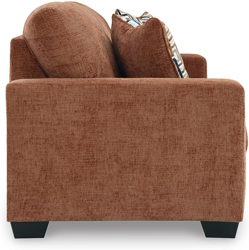 Queen Burnt Orange Contemporary Luxury Sofa Sleeper-3