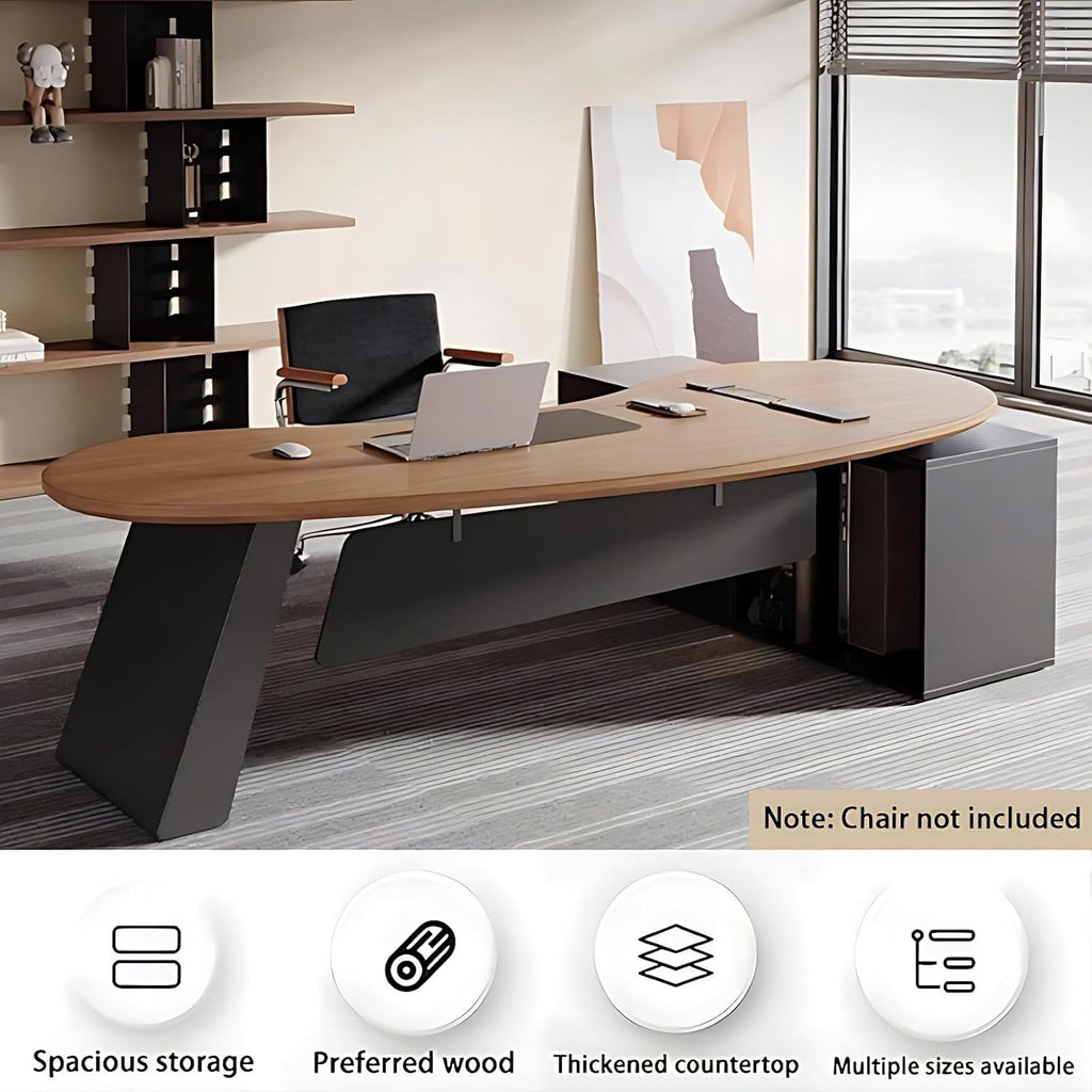 Spacious L Shaped Executive Desk With Side Storage System-3