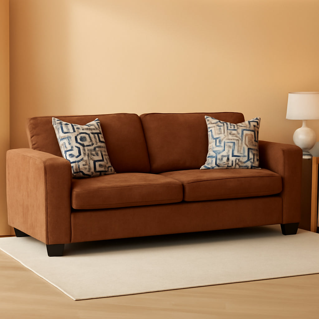 Queen Burnt Orange Contemporary Luxury Sofa Sleeper-0