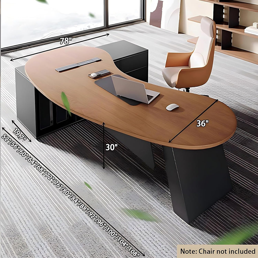 Spacious L Shaped Executive Desk With Side Storage System-1